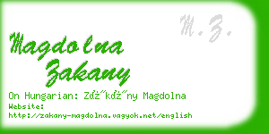 magdolna zakany business card